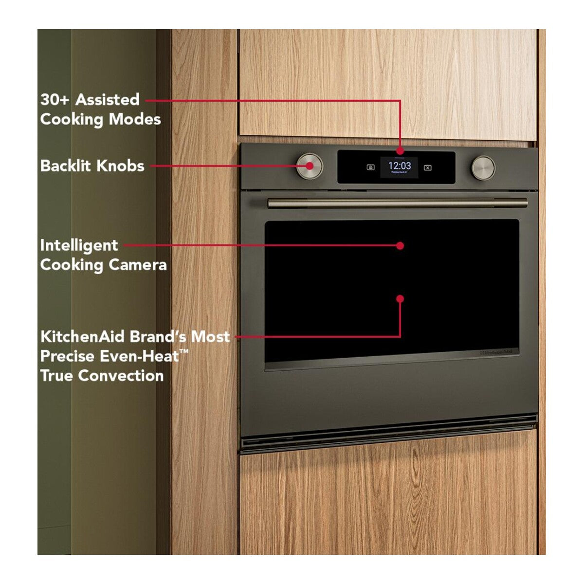 30-inch Smart Electric Single Wall Oven with Intelligent Cooking Camera - Black Ore
