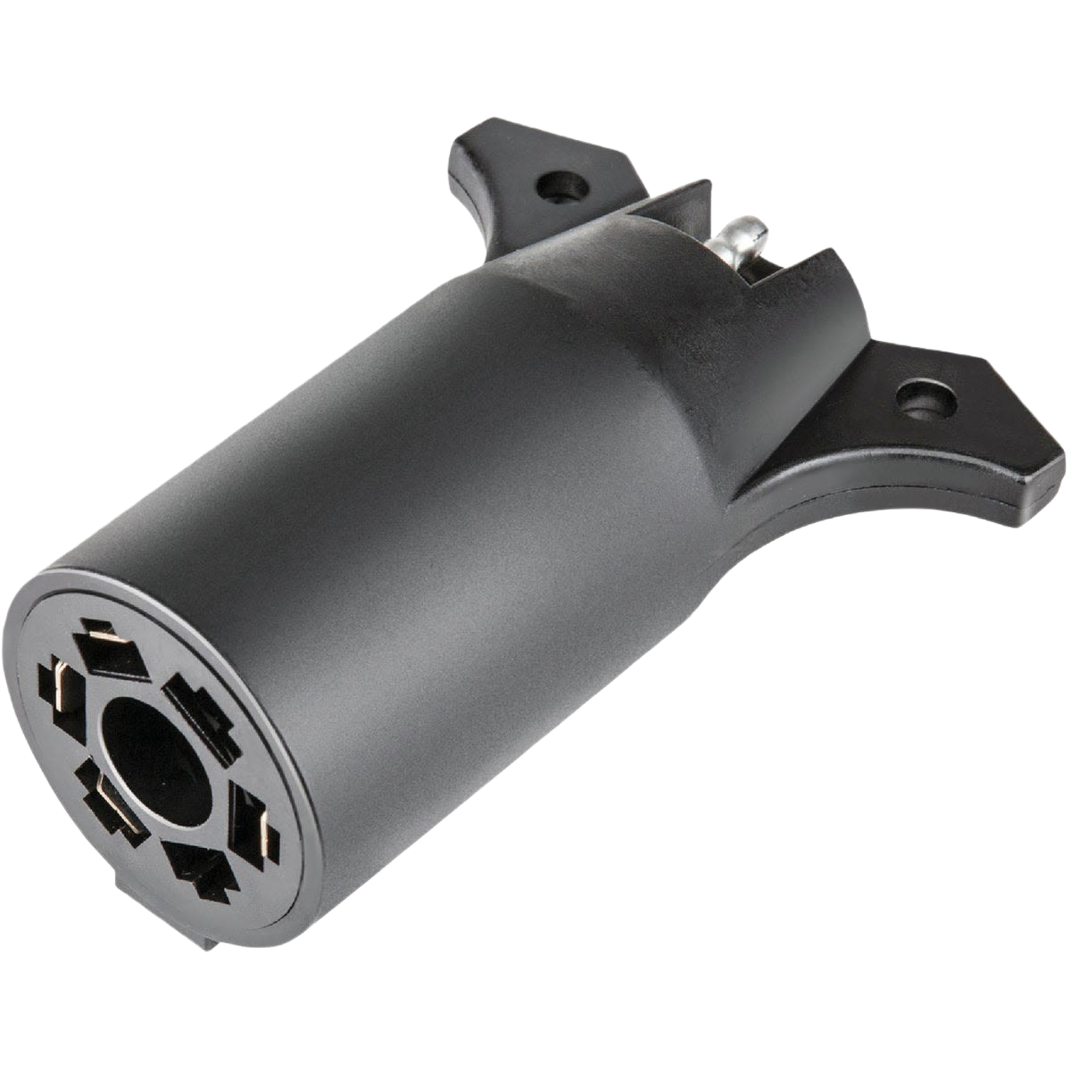 Black weather-resistant 7 blade to 4 flat plug-in adapter with dust cover for parts and home improvement tools under $50