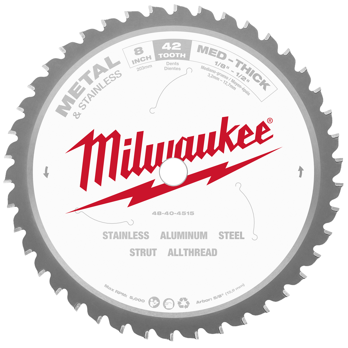 Milwaukee 8" Metal & Stainless Cutting Circular Saw Blade