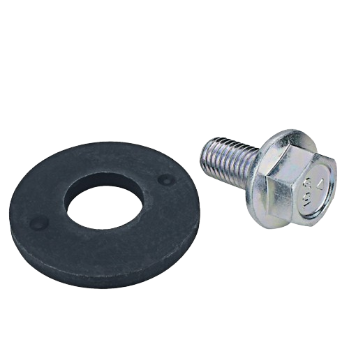 Hex bolt with washer, designed for mower blade attachment in tools and home improvement tasks