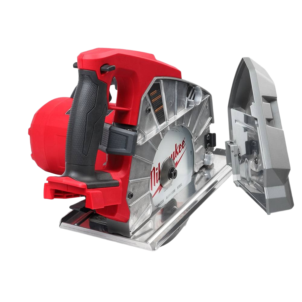 Milwaukee M18 cordless metal cutting circular saw with red and gray housing in power tools and saws collections
