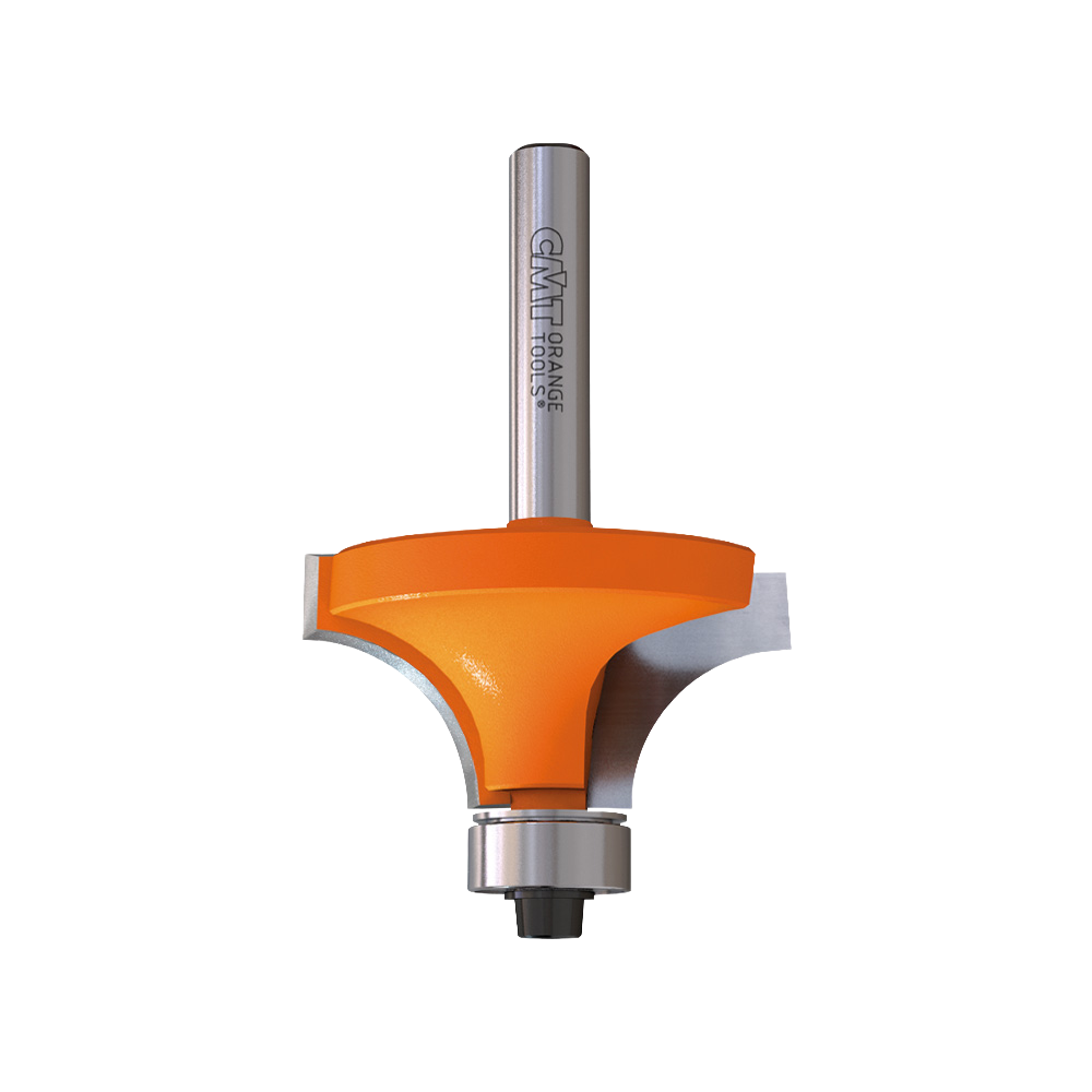 CMT Orange Tools 1-1/2” x 3/4” Roundover Bit With Bearing, 1/4" Shank