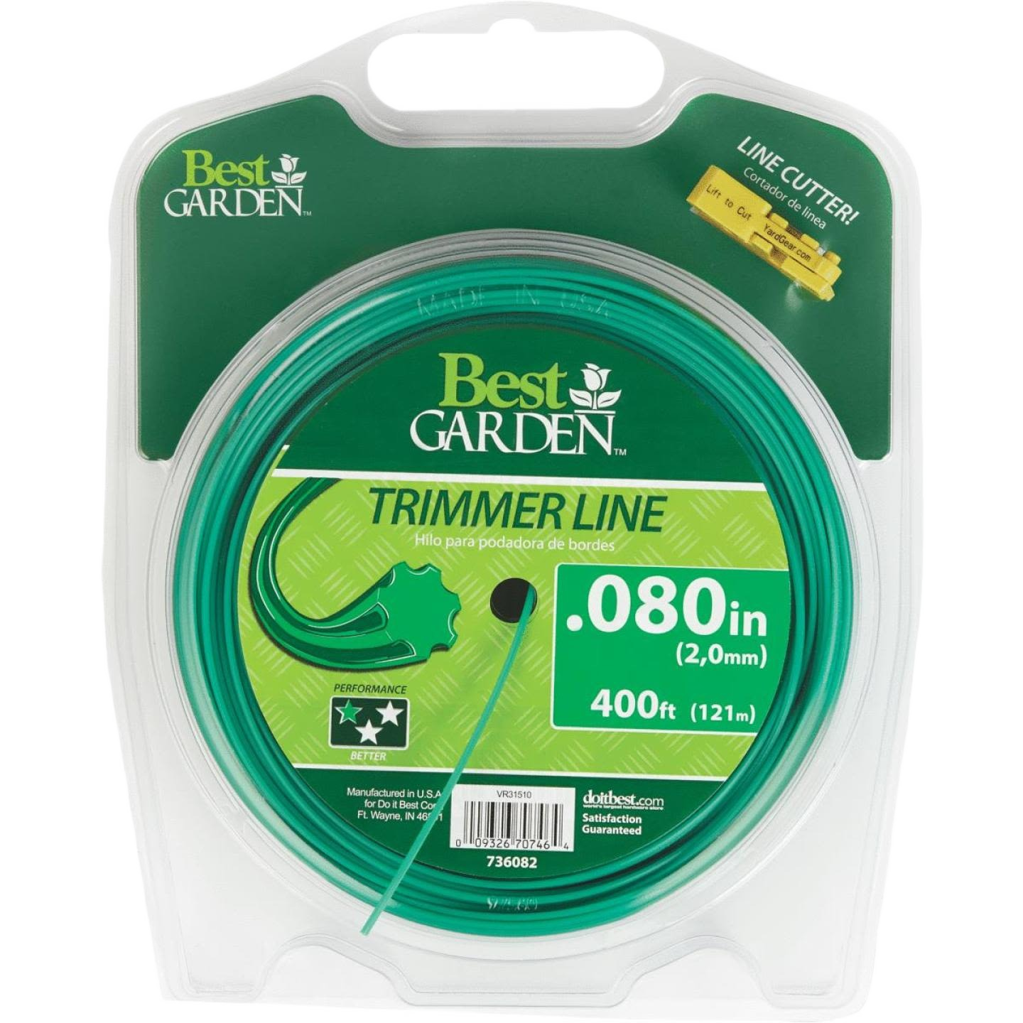 Best Garden green 7-point star trimmer line, 0.080 in. diameter, 400 ft, for garden tool parts under $50