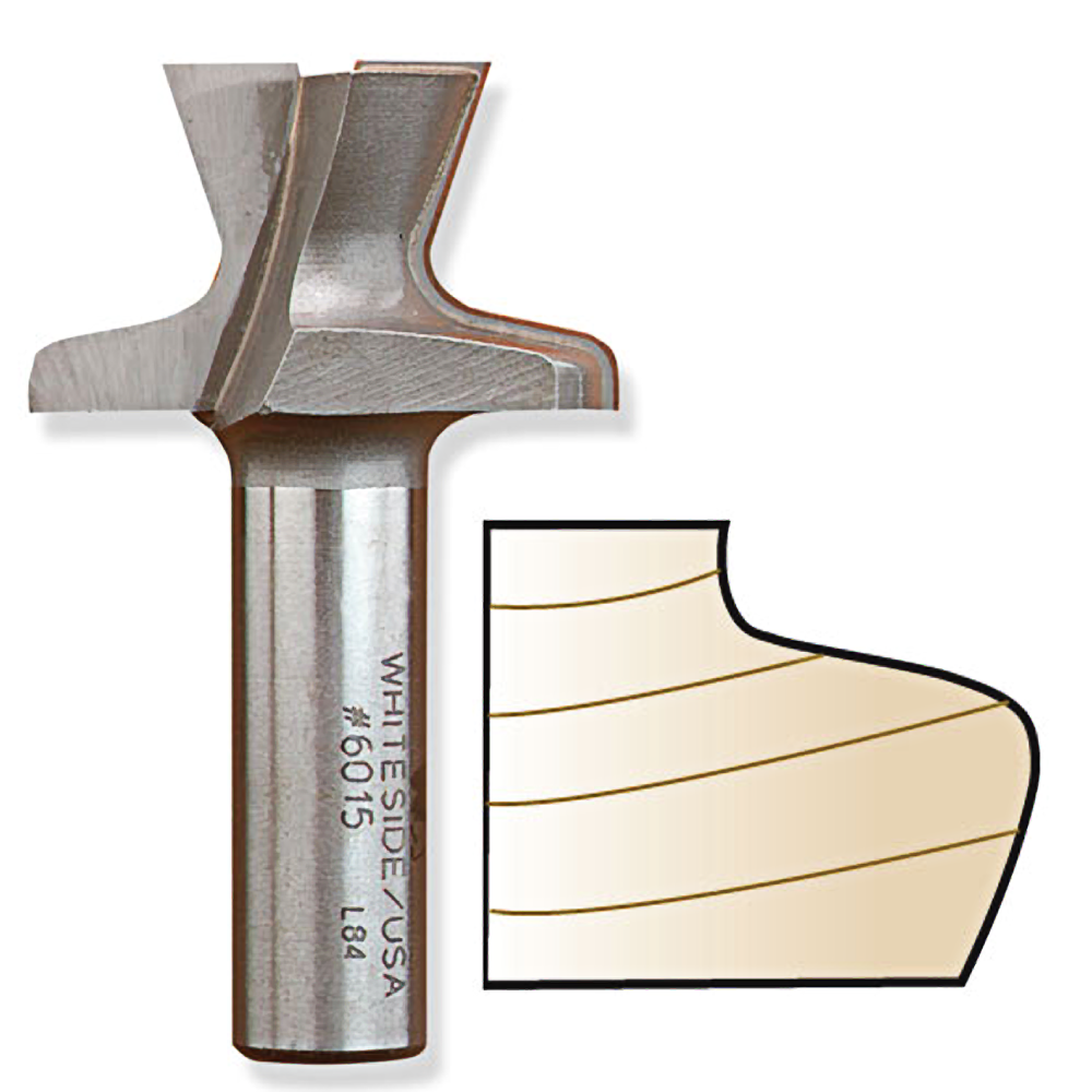 Carbide-tipped finger pull router bit with a 2-wing design for door edge profiles in tool accessories collection