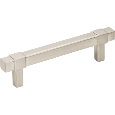 Satin nickel cabinet pull with modern square bar design, part of hardware and furniture accessories under $50 collection.