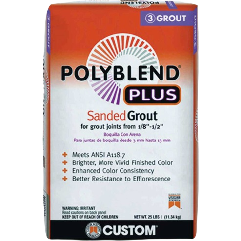 25 lb bag of charcoal sanded grout for flooring projects with enhanced color consistency and durability under $50