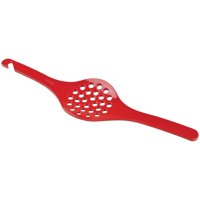 Red kitchen boil over stopper with perforated center and extended handles, part of Kitchen Gadgets & Tools collection under $50