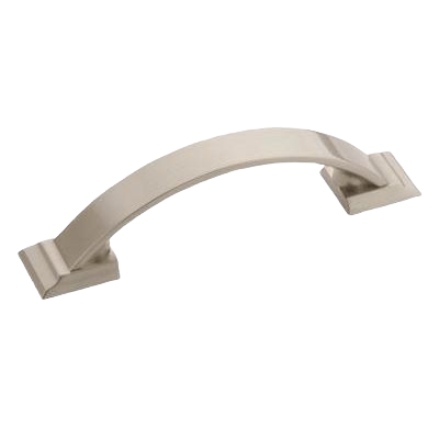 Satin nickel 3-inch center-to-center cabinet pull with curved design for furniture and home improvement hardware under $50