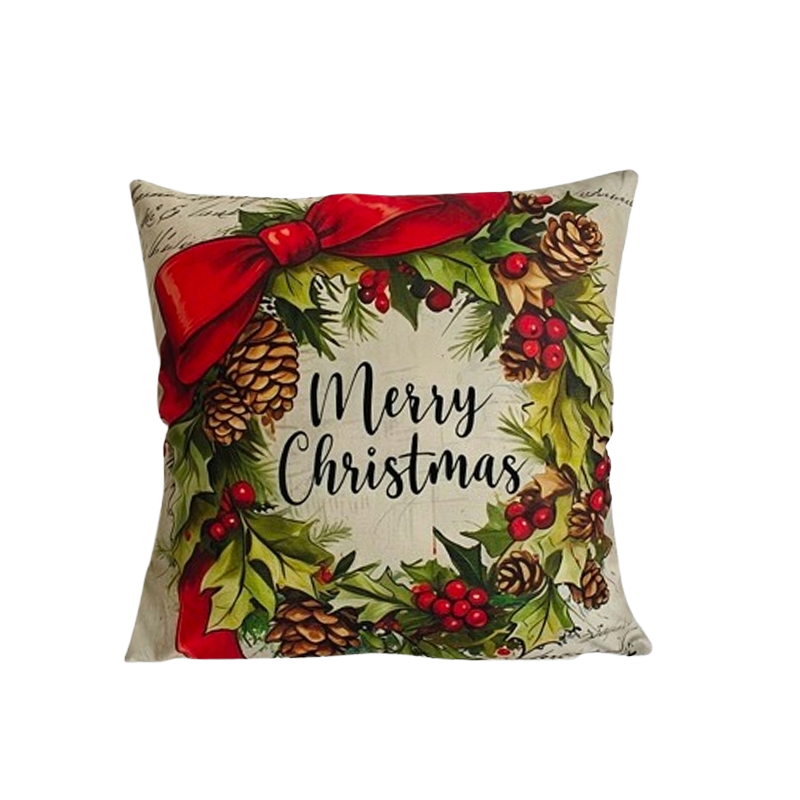 Direct International "Merry Christmas" Wreath Pillow