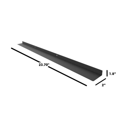 Black metal deflector vent kit with mounting holes, designed for flush installation with microwave drawers.