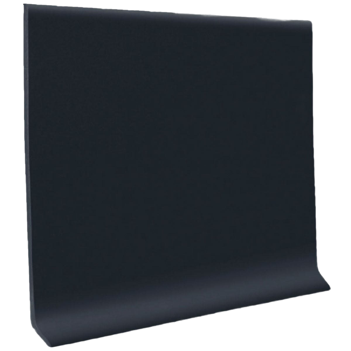 Black self-adhesive vinyl wall base for flooring and tile applications in home improvement projects