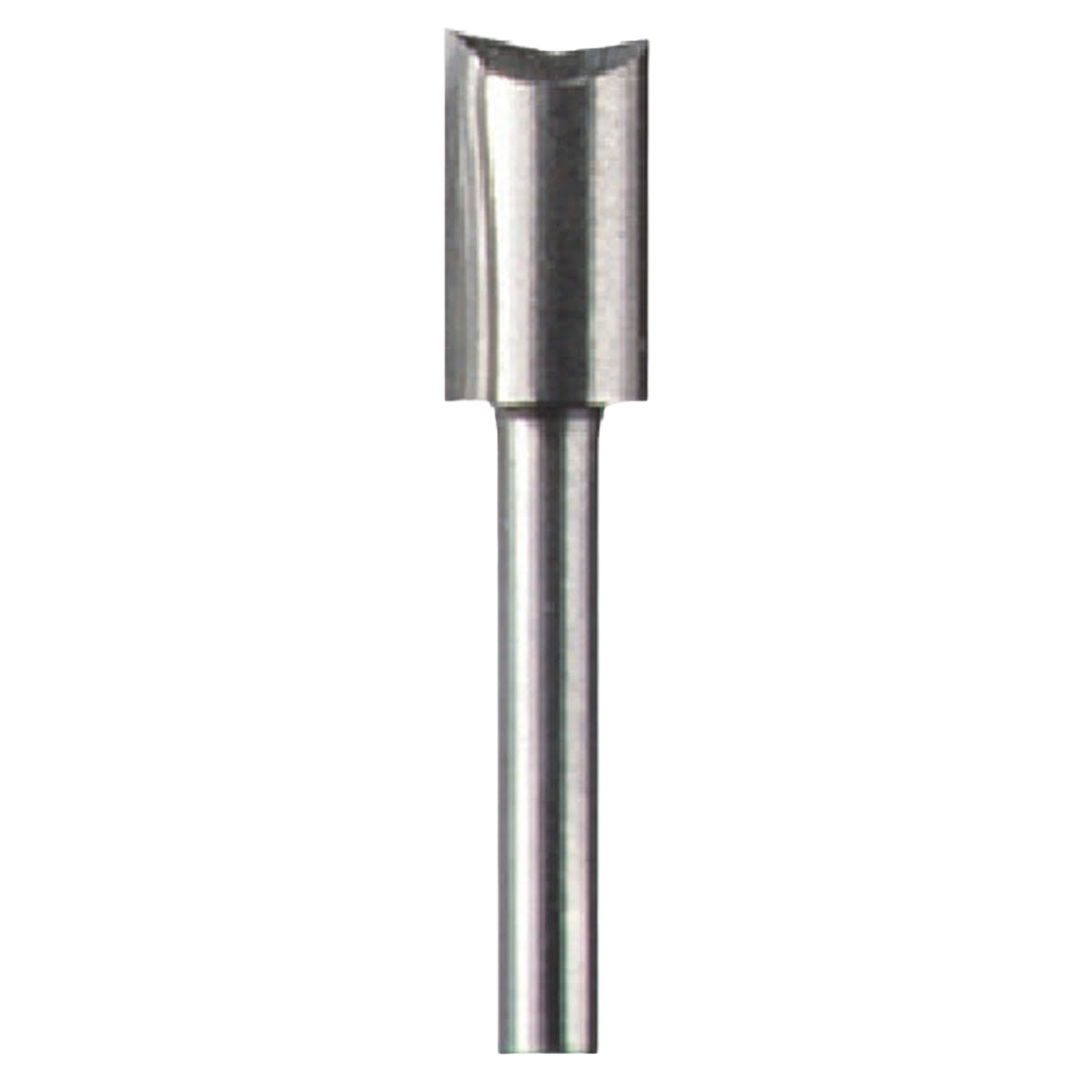 Silver straight router bit with 1/8 inch shank for precision woodworking and home improvement tasks
