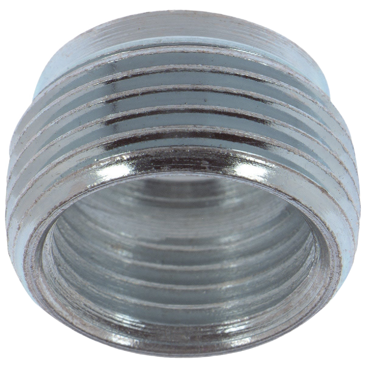 Steel reducing conduit bushing with threaded design for electrical conduit fittings in home improvement projects