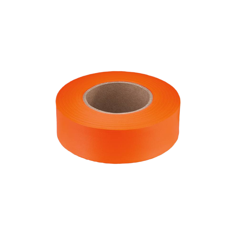Roll of bright orange flagging tape for outdoor marking and safety in tools and home improvement projects