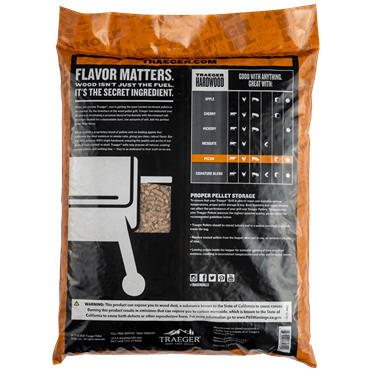 Bag of Traeger pecan hardwood pellets for grilling and smoking in outdoor living and lawn & garden collections