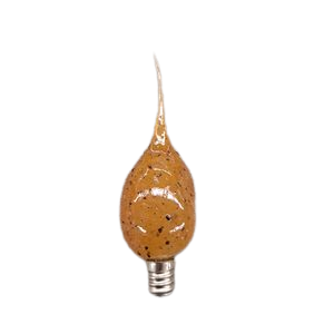 Bulb-shaped decorative item with hazelnut scent and textured amber surface for home fragrance and decor use
