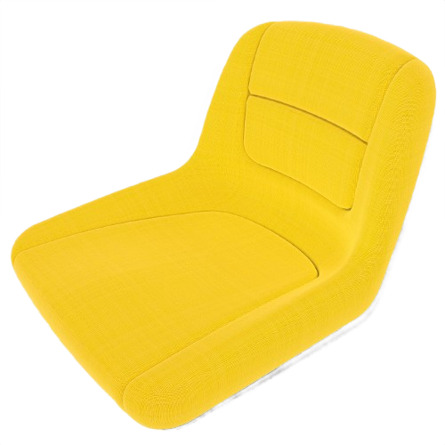Ergonomic high-back yellow seat designed for comfort in automotive and John Deere parts and accessories collections