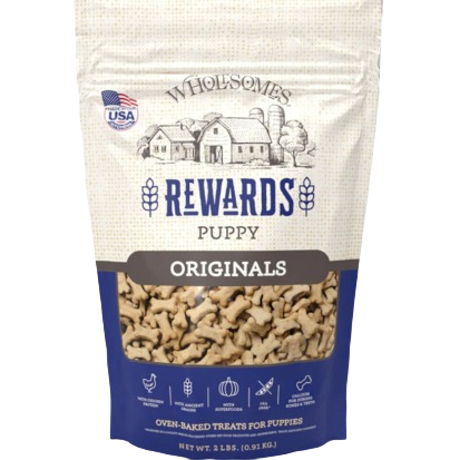 Wholesomes Rewards puppy treats in bone shapes with chicken protein, part of pet and dog supplies under $50 collection