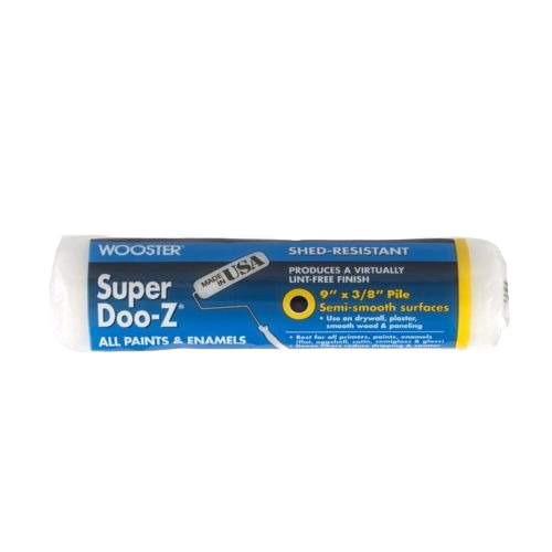 White shed-resistant paint roller cover for smooth to semi-smooth surfaces in home improvement tools collection