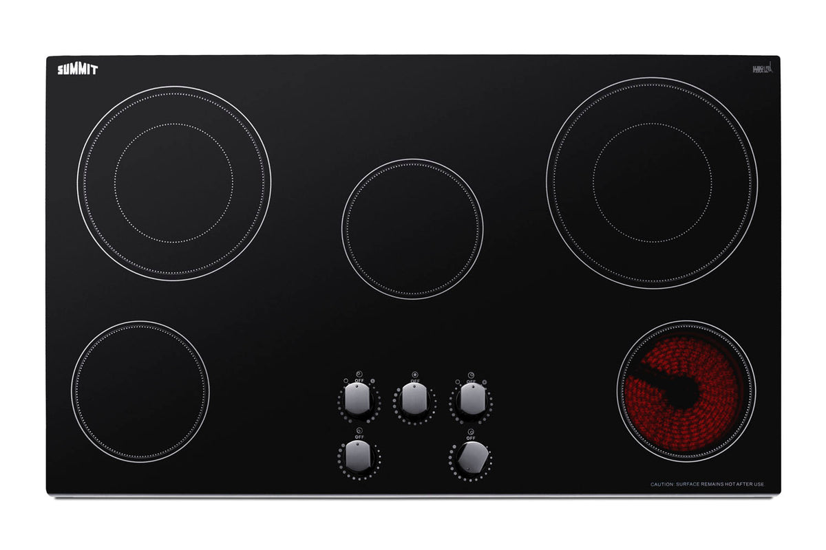36" Wide 208-240V 5-Burner Radiant Cooktop
