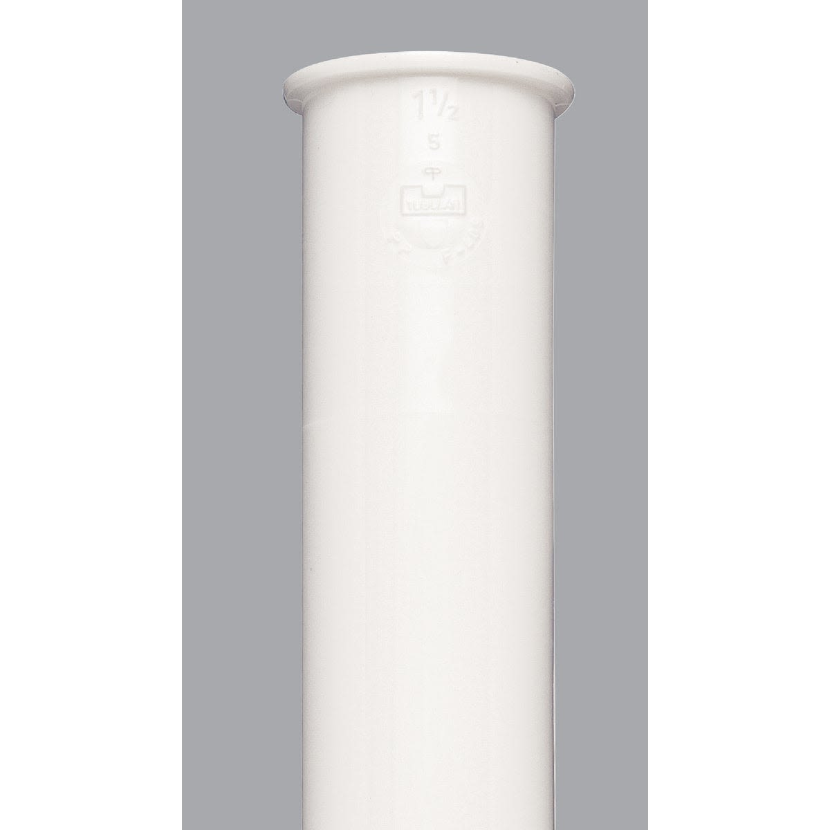 White plastic sink tailpiece pipe for plumbing repairs and drain connections in home improvement projects