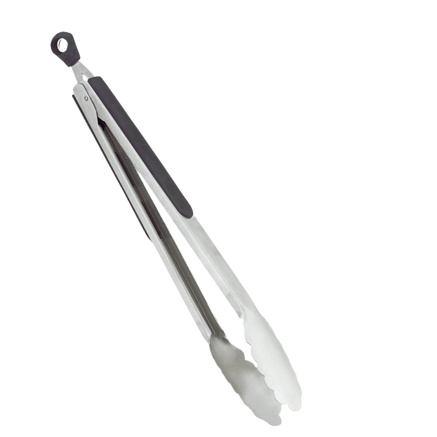 Sturdy stainless steel kitchen tongs with black grip handles for precise food handling in cooking utensils and kitchen gadgets collections