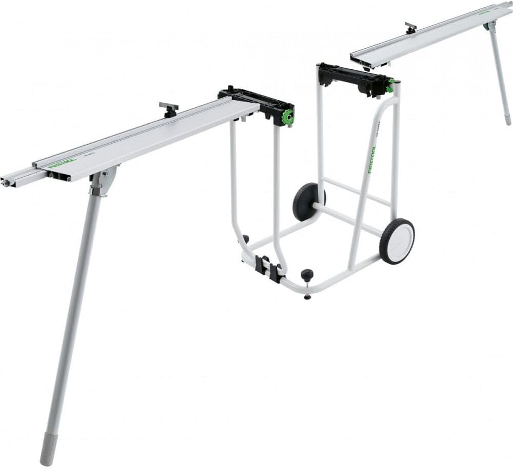 Collapsible mobile stand with dual wheels and adjustable aluminum supports for woodworking and saw accessories use