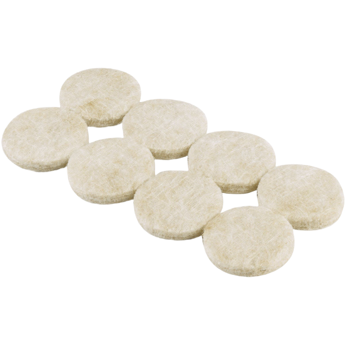 Beige round self-adhesive felt pads for furniture protection and floor surface care in home improvement projects