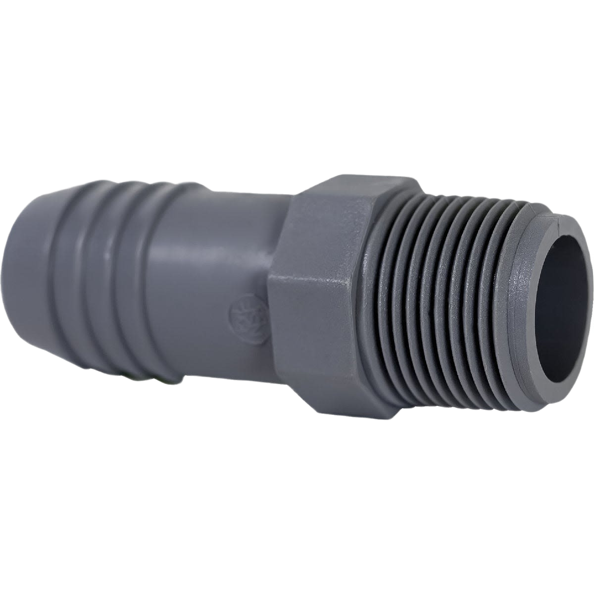 Gray polypropylene reducing hose adapter with male pipe threads for plumbing in pipes & fittings collections under $50