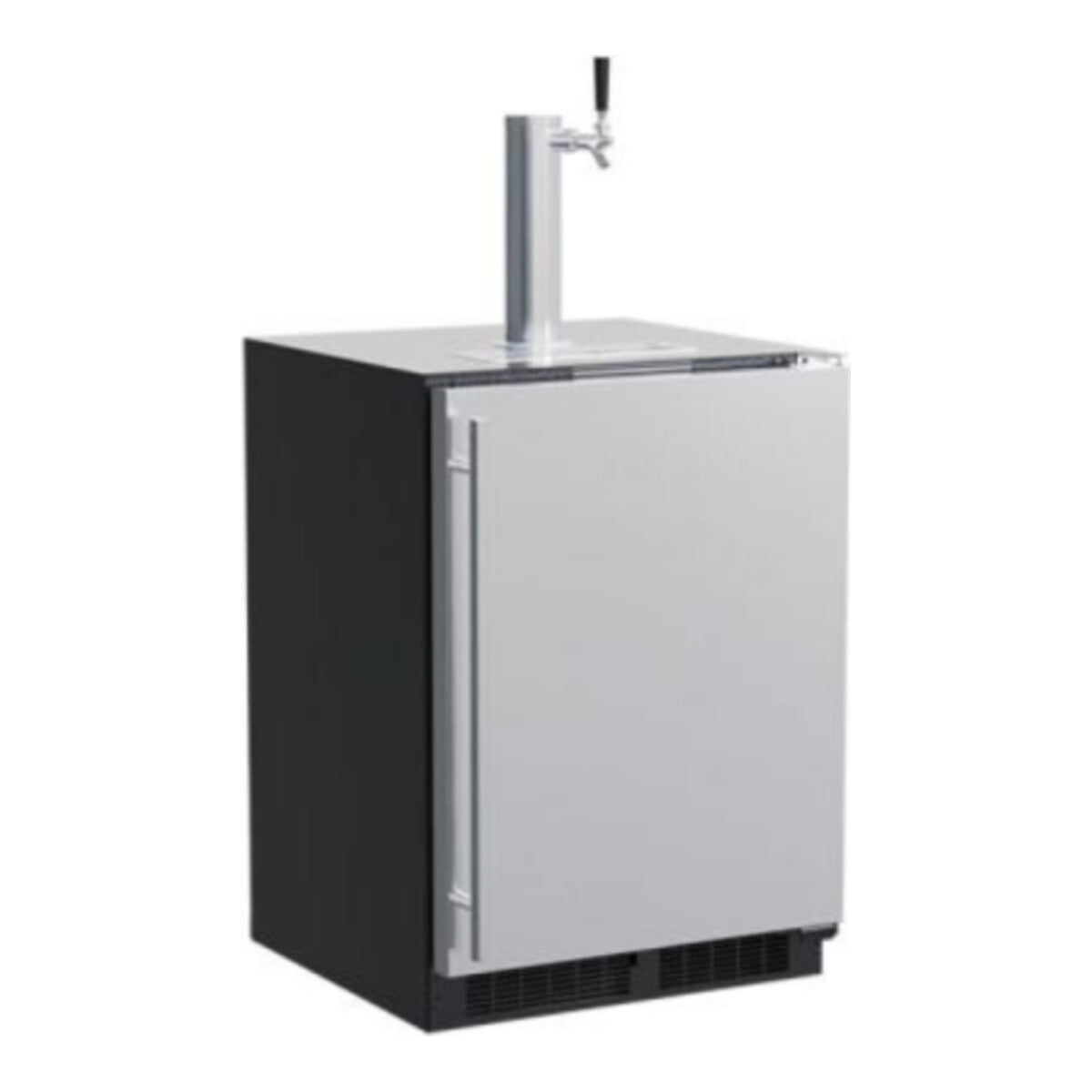 24" Dispenser, Single Beer & Beverage Tap, Stainless Steel, Solid Door, Reversible Door