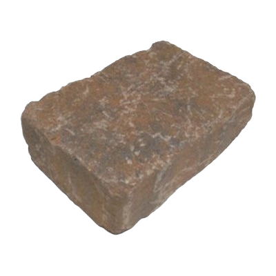 Rectangular tan, brown, and charcoal blend wall block for landscaping in retaining walls and garden outdoor living collections