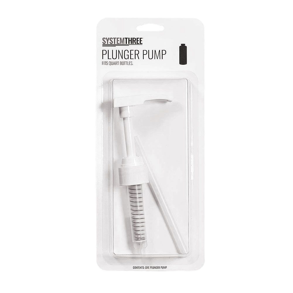 White plunger pump for quart bottles designed for use with wood sealers and specialty paint products
