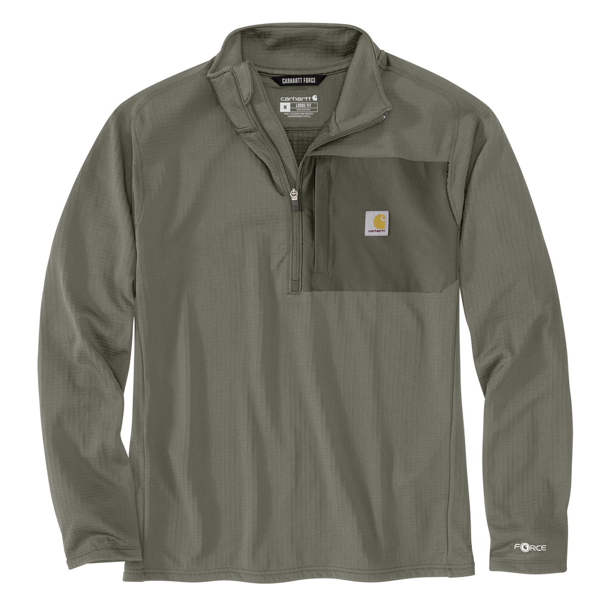 Carhartt Men's Force Ironwood Relaxed 1/2-Zip Mock Neck Long Sleeve