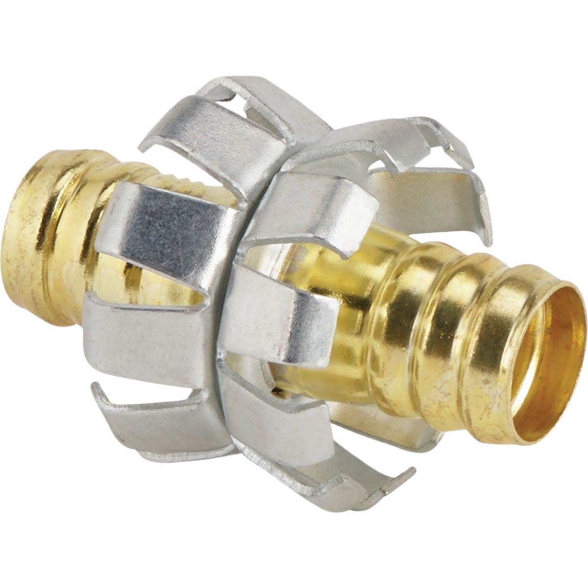 Brass mid-hose mender with metal clasps for garden watering and irrigation repair under $50 collection