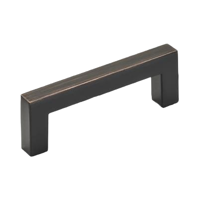 3-inch oil-rubbed bronze cabinet pull with modern square design for home improvement and hardware collections