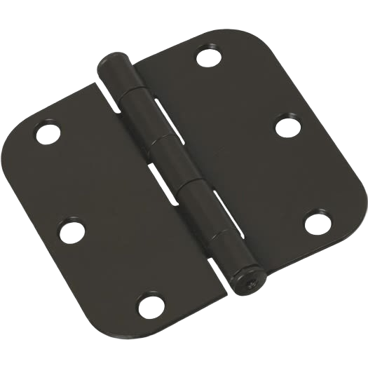 Oil rubbed bronze door hinge with a 3-1/2 inch by 5/8 inch radius design for home improvement projects