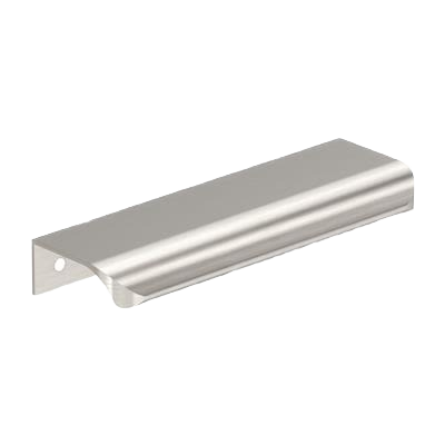 Satin nickel cabinet edge pull with streamlined design for furniture hardware and home improvement projects under $50