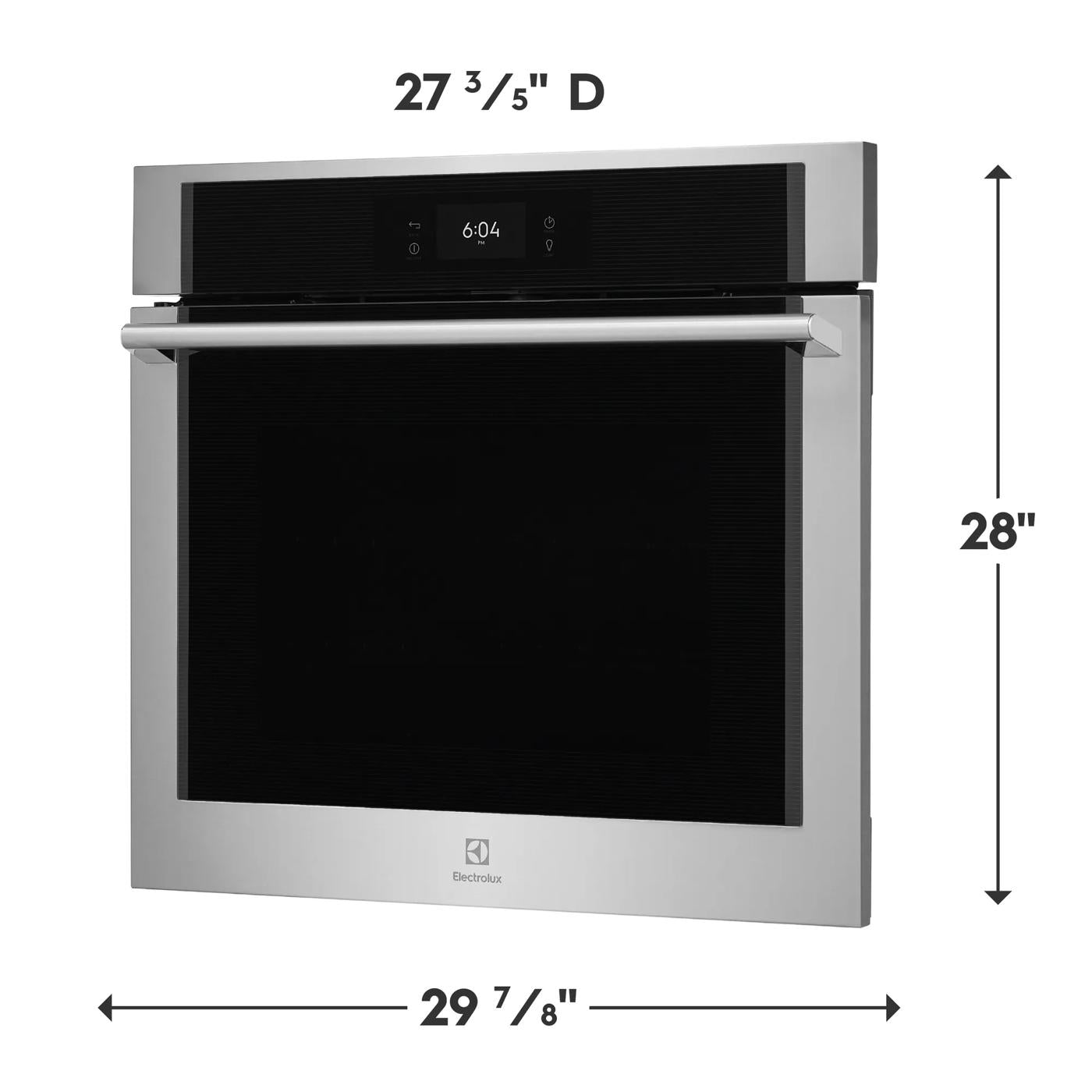 Stainless steel electric single wall oven with digital display and Air Sous Vide feature from kitchen appliances collection