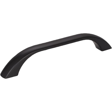 Matte black cabinet pull handle with 128mm hole spacing for furniture hardware and home improvement projects
