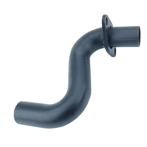 Curved black metal exhaust pipe for John Deere machinery, part of automotive and mechanic tools collection under $100