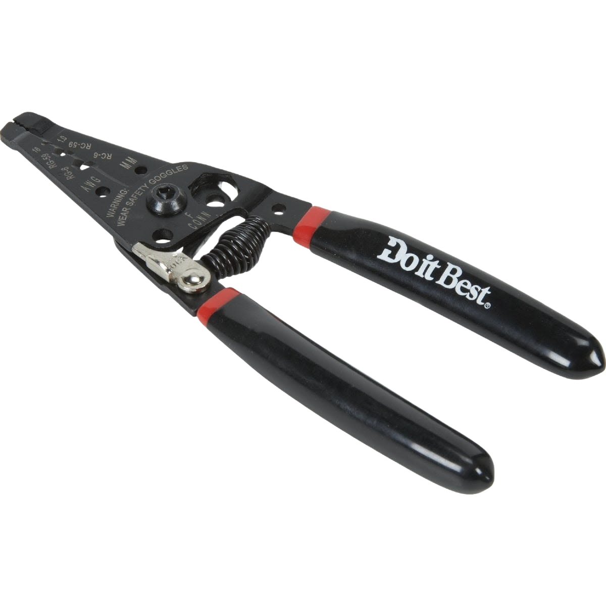 6-inch coaxial cable crimping tool and cutter with black handles for tools and home improvement tasks