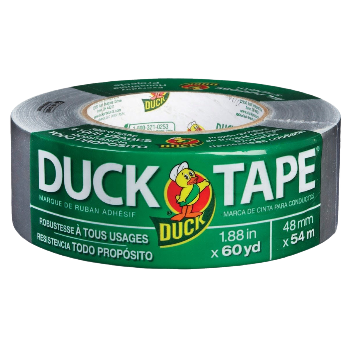 Gray all-purpose duct tape roll with easy-tear design for household repairs in tapes and tools collections under $50