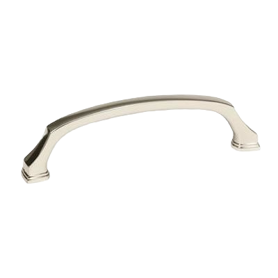 Polished nickel cabinet pull with classic curved design for hardware and furniture accessories collections under $50