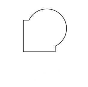 Profile view of a poplar pencil molding shape used in wood trim and home improvement projects