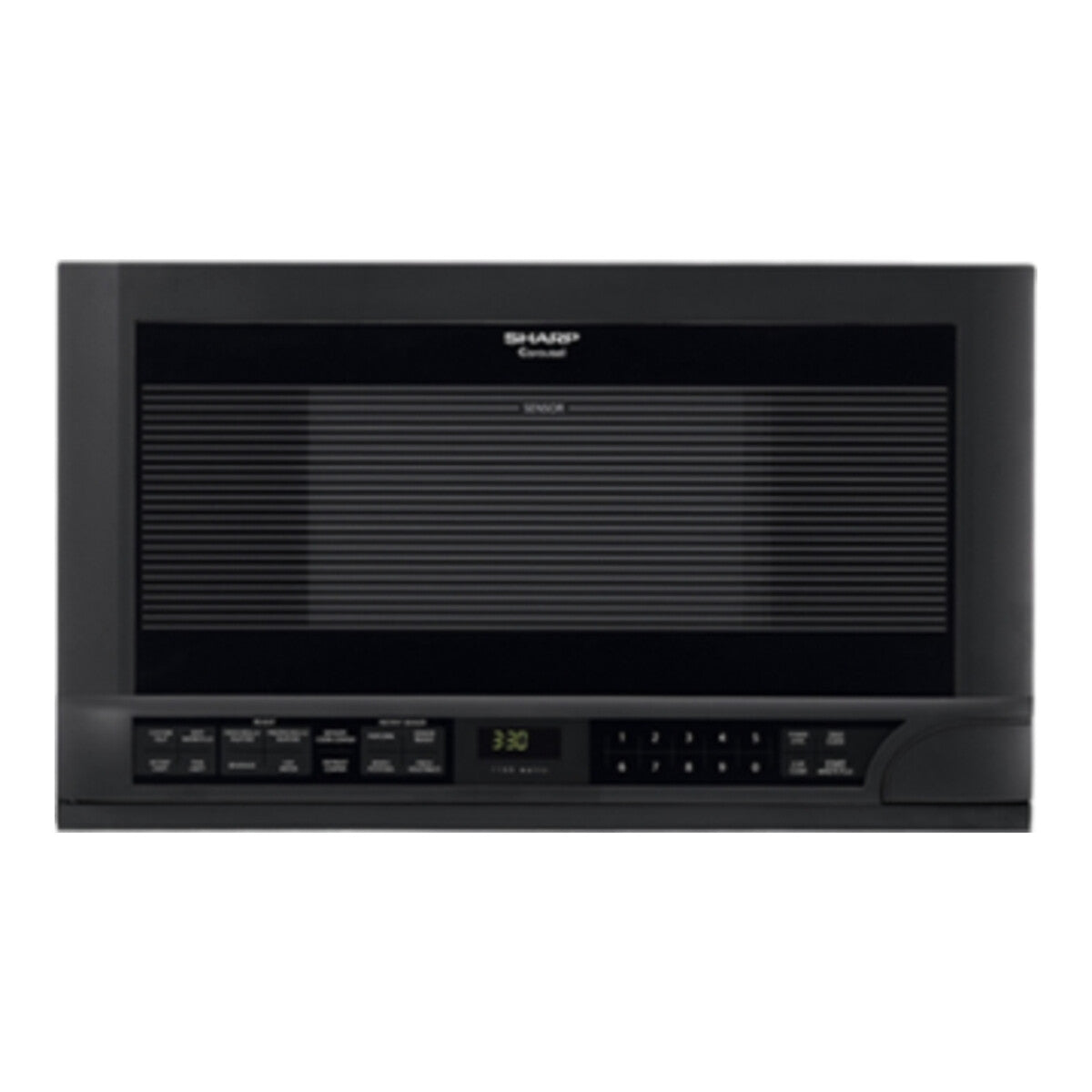 1.5 cu. ft. 1100W Black Sharp Over-the-Counter Carousel Microwave Oven
