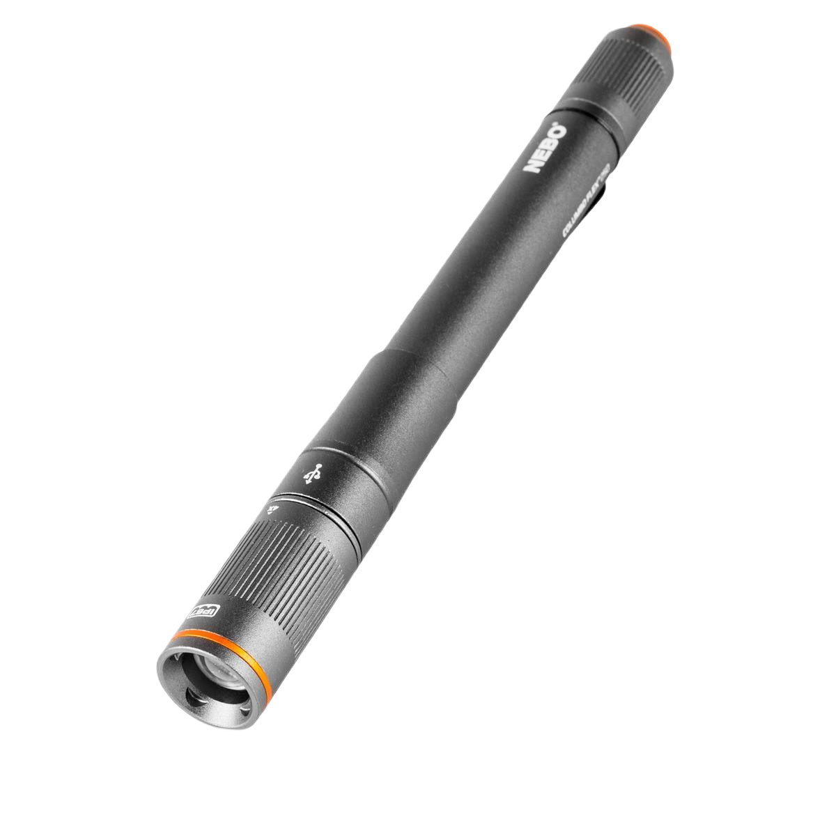 Compact rechargeable 250 lumen pen-sized flashlight with textured grip for woodworking and hand tools collections