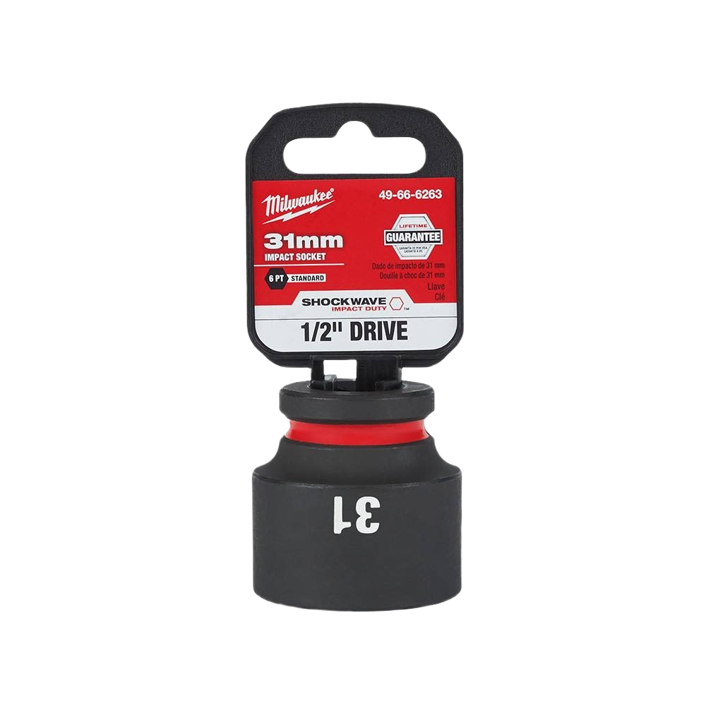 31 mm 6 point impact socket with 1/2 inch drive, durable forged steel for hand tools and home improvement tasks under $50