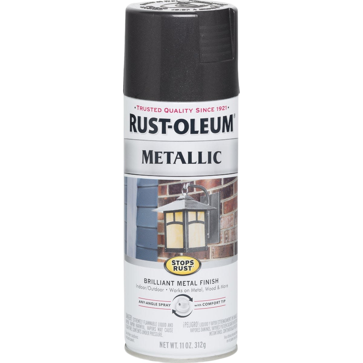 Black Night metallic spray paint can offering durable gloss finish for home improvement and Rust Oleum collections