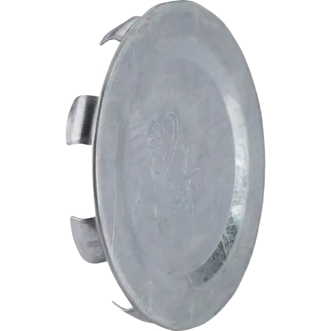 Steel knockout seal with clips for covering holes in electrical boxes, part of electrical and home improvement tools collection