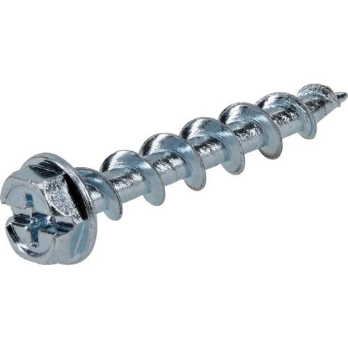 Close-up of a shiny metal ground spring screw with Phillips head for hardware and home improvement fasteners under $50